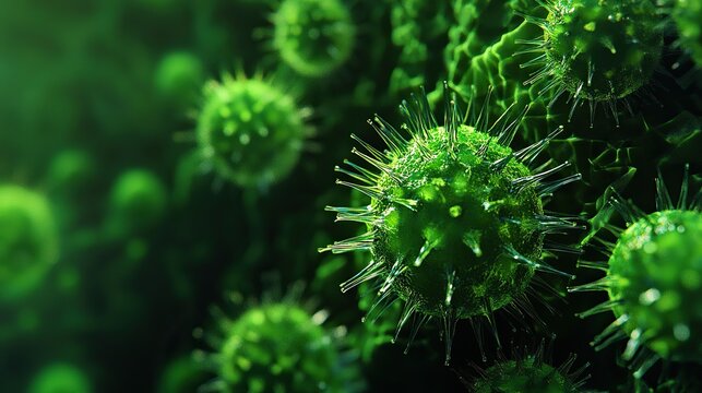3d render of virus in abstract background Witness the immune system39s fight against pathogens Virus cells close up Ai Generated 