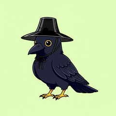Fototapeta premium bird in a hat
