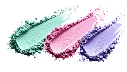 Swirls of pastel eyeshadow pigments