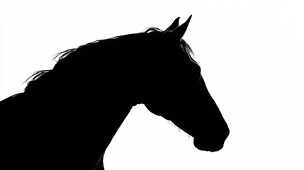 馬の白黒のシンプルなイラスト