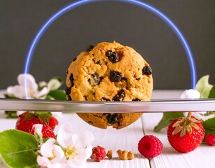 Cookie levitation on white