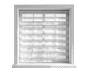 White window blinds on a window