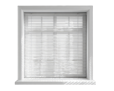 White window blinds on a window