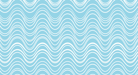 Blue Wavy Seamless Pattern Abstract Background Illustration