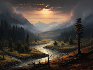 Smoky Riverbend Hills
