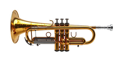 Obraz premium Golden Trumpet against black