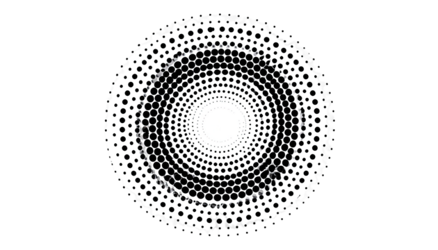 Circular halftone design with radiating effect