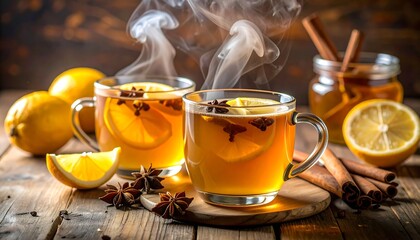 Steaming hot toddy beverage