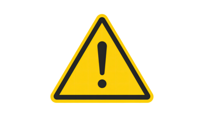 Yellow triangle warning sign