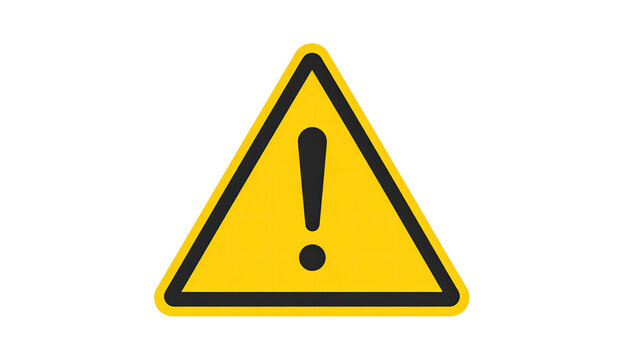 Yellow triangle warning sign