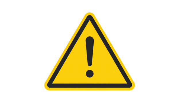 Yellow triangle warning sign