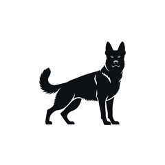 German Shepherd Silhouette Vector Dog Minimalist Standing Bold Logo Design