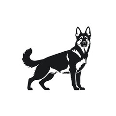 German Shepherd Silhouette Vector Dog Minimalist Standing Bold Logo Design