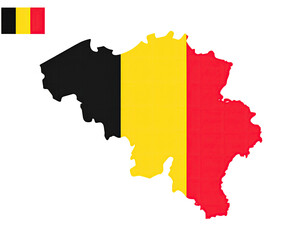 Map of Belgium with its flag colors