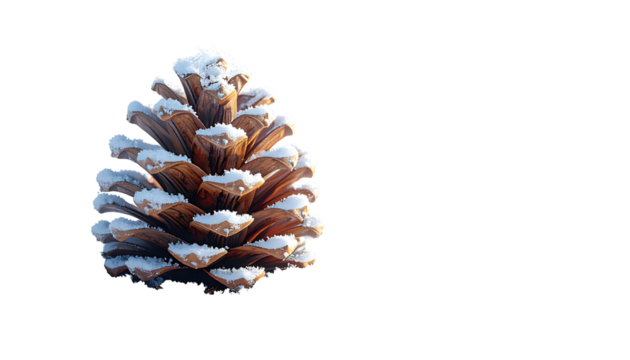 Close-up of a snowy pine cone
