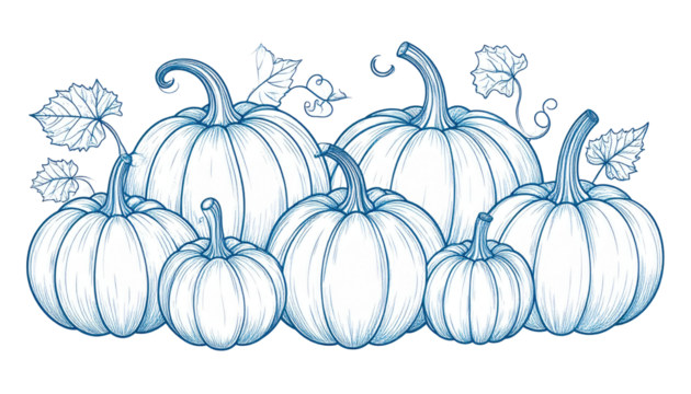 A group of light blue pumpkins