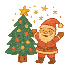 PNG Festive Santa Christmas illustration