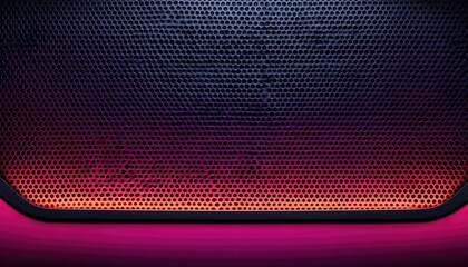 Naklejka premium Dark-pink speaker grille with vibrant lighting