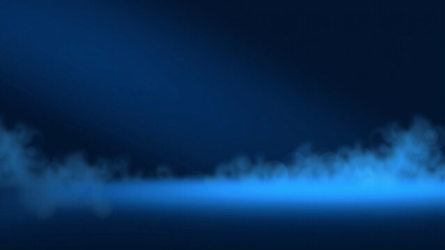 Ethereal Depth – A vast, dark, shadowy expanse of floor gradually fading into a hazy, luminous light-blue mist, with soft, feathery tendrils of fog swirling upwards, and no distinct objects or shapes, - Powered by Adobe