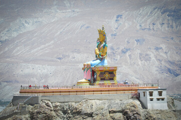 Maitreya Buddha tallest Statue in Diskit Monastery in Nubra Valley in Leh, Ladakh, India.