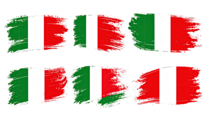 Brushstroke Italian flags