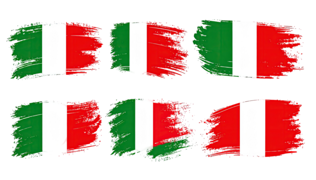 Brushstroke Italian flags