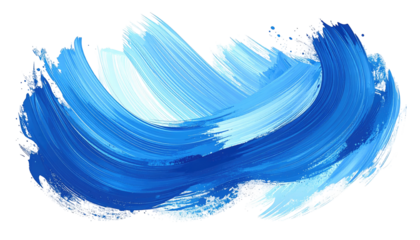 Abstract blue paint brushstrokes