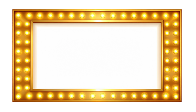 Retro illuminated golden frame
