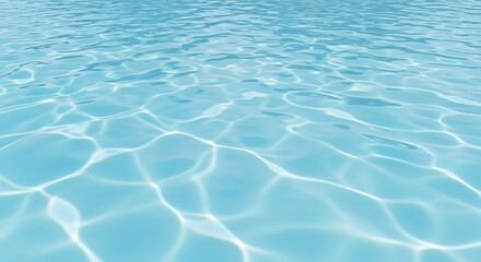 Fototapeta premium Calm and inviting light blue water surface with beautiful sun reflections, representing purity, freshness, and relaxation, perfect for tranquil aquatic backdrops