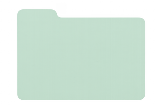 Light green folder icon with transparent background representing digital organization