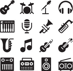 Obraz premium Diverse music icons capture creative sound and performance