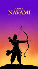 Happy Navami Festival Silhouette Archer.