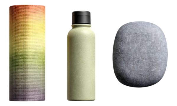 Geometric Shapes with Gradient and Solid Colors Isolated