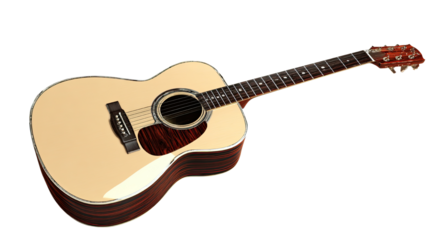 3d render of classic acoustic guitar on white background