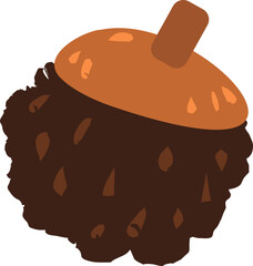 illustration of a chocolate color acorn