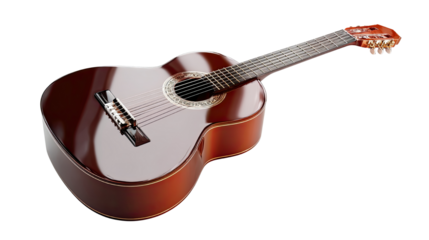 3d render of classic acoustic guitar on white background