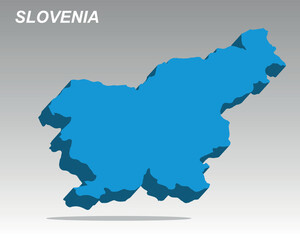 A clean 3D vector map of Slovenia with a modern design. Excellent for professional presentations, data visualization, and infographics