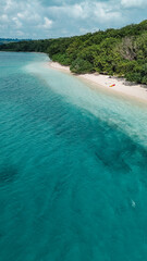 Peucang Island beach aerial shot