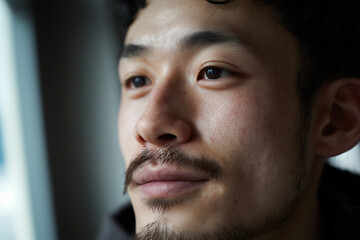 Obraz premium 髭を生やした日本人の男性