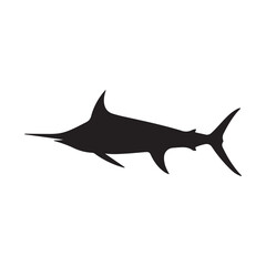 Fototapeta premium Swordfish Silhouette Icon Marine Sea Animal Illustration