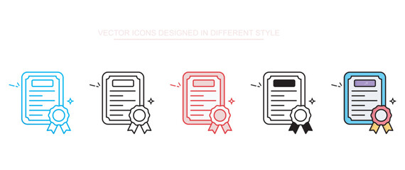 Legal Certificate icon design with white background stock illustration