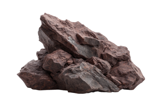 Close-up of a cluster of reddish-brown rocks.  Rough, uneven surfaces