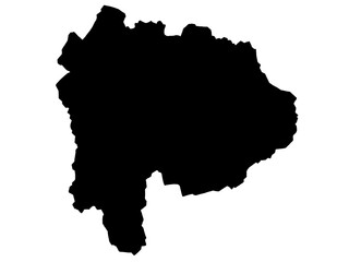 山梨県の地図（シルエット）