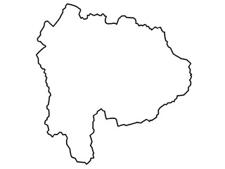 山梨県の地図（白地図）