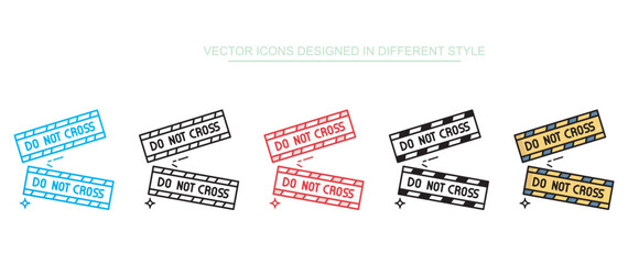 Do Not Cross icon design with white background stock illustration