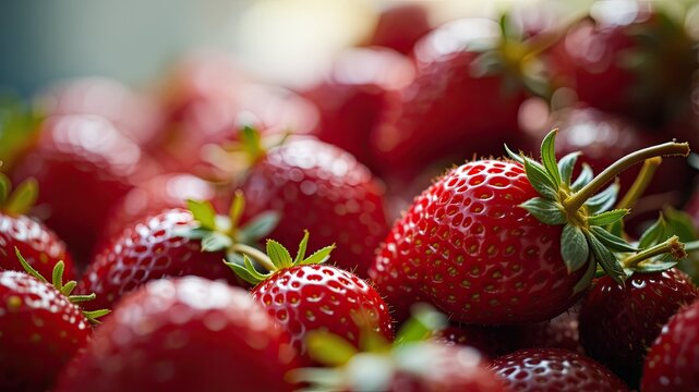 Ripe Strawberries Close-up Detail