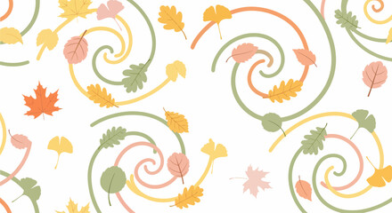 Autumnal leaf swirls and patterns.