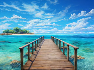 Fototapeta premium Superb Sky beautiful vacation ocean house