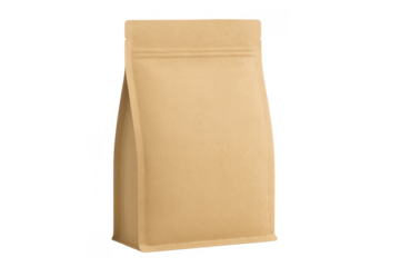 Recyclable kraft paper doypack pouch bag packaging with transparent background