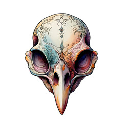 Ornate Bird Skull Artwork